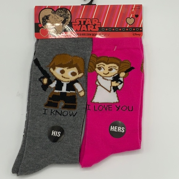 Star Wars Accessories - Star Wars Han & Leia Couples Crew socks